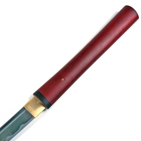 Handmade Japanese Shirasaya Samurai Katana Sword With Full Tang Razor Sharp Carbon Steel Blade Dark Stained Wood Scabbard And Handle