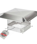 Bolt On Galvanized Steel Chimney Cover For Single Flue With Three Quarter Inch Mesh Fits Outside Clay Flue Tile Nine By Nine Inches Black