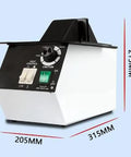 Heavy Duty Eyeglasses Frame Heater With Fully Adjustable Temperature Settings For Optical Lens Repair And Plastic Frame Remelting Slick Build, side view with measurement labels.