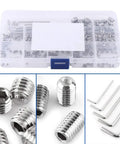 240Pcs 304 Stainless Steel Hex Socket Cap Set Screws Kit With Allen Keys Storage Case Corrosion Resistant Machine Fasteners For DIY Automotive Repair High Quality Rust Proof Bolts Solid Hardware Bundle To Nail Down A Gnarly Job Fast. Assorted screws in plastic case with Allen keys