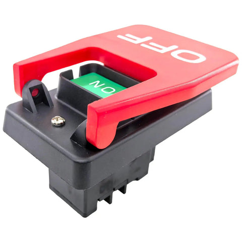 Dual Voltage Emergency Stop Switch For Woodworking And Industrial Machinery, 120 Volt And 230 Volt, 2 Pole Electromagnetic Motor Control, Oversized Red Paddle Button For Quick Power Cut, Compatible With Various 120 Volt And 230 Volt Machines