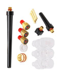 Premium Welding Torch Accessory Kit For EEE WP9 WP20 TIG Systems includes brass nozzles and glass cups for fabrication.