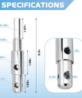 Heavy Duty Two Stage Auger Adapter dimensions and bolt hole sizes for standard drills and augers, detailed specifications.