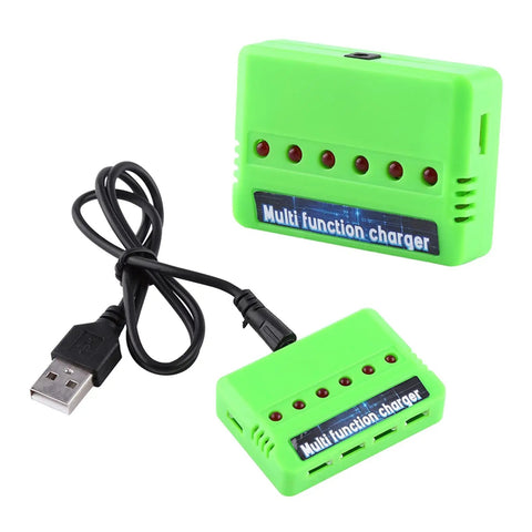 Six Port Drone Battery Charger Station For 3.7V LiPo RC Quadcopter Batteries, Simultaneous Charging With Independent XH Ports
