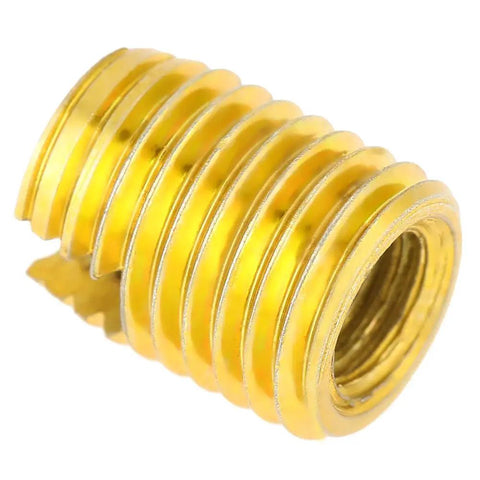 Self Tapping Threaded Inserts Set M8 By M5 For Auto Repairs DIY Easy Install Slotted Screw Bushings 302 Stainless High Tensile Strength Vibration Resistant Thread Repair Kit, gold insert
