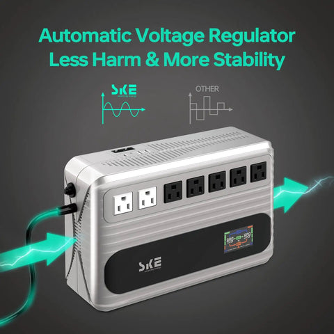 Reliable UPS Battery Backup And Surge Protector For Home Office And Desktop Setup With AVR, LCD Display, Seven Outlets