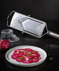 Pro Slicer With V Blade Stainless Steel 46 Cm For Quick No Fuss Clean Slices In Your Kitchen Ergonomic Handle Cuts Tomatoes And More With Ease Durable Sharp And Simple To Use slicing beet slices