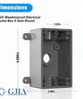 Single Gang Weatherproof Outdoor Electrical Box For One Half Inch Or Three Quarter Inch Conduit Built Tough UL Listed Junction Box Gray PVC