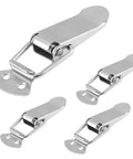 4 Pack Stainless Steel Spring Loaded Toggle Latches With Screws shown on white background, 72mm heavy duty hasp clamps.