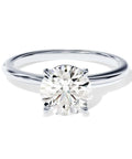 Lab Grown Diamond Engagement Ring Round Cut Solitaire In 14K White Gold, D Color, VS1 VS2 Clarity, 3 Carat, 4 Prong Setting, Eco Friendly