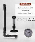 Holley 4150 Compatible Dual Feed AN6 Braided Fuel Line Kit With 0-160 Psi Vacuum Gauge and fittings