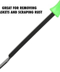 Heavy Duty Automotive Gasket Scraper With Heat Treated Steel Blade Ten And A Half Inch Extended Reach And Sure Grip Handle