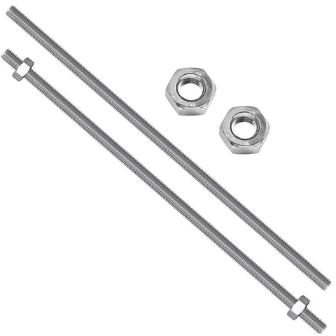 2 Pack 5 16 Inch 18 Threads Stainless Steel Fully Threaded Rods 10 Inch Long Right Hand Thread 304 Stainless Steel with nuts