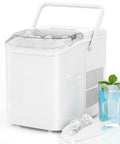 Grab And Go Countertop Ice Maker With Handle Portable Ice Machine Delivers Ice In Six Minutes, Nine Bullet Ice Cubes Per Batch