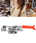 Beefy Heavy Duty Toggle Arm Clamp For Machining And Parts Assembly 320 Kg 704 Lbs Clamping Power 304 Stainless Steel Elbow Bar 51 Mm Reach Smooth Lever Action That Counters Side Thrust And Keeps Joints Tight, stainless toggle clamp with red handle