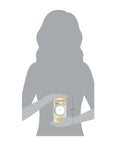 Illustration of person holding a 2.25 Inch Scalloped Circle Punch For Scrapbooks And Card Making, shows size and packaging