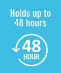 Nexcare tape on blue background with graphic text holds up to 48 hours.