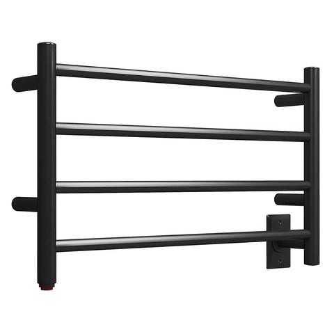 4 Bar Towel Warmer And Dryer Wall Mounted Plug In Bath Towel Heater Matte Black Energy Efficient 60W Fast Heat To 130 F ETL Certified