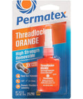 Permatex Threadlocker Orange high-strength removable, 10 ml bottle in blister packaging (front view)