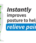 Graphic of improved posture with text promoting pain relief and posture enhancement for Good Posture Orthotic Insole For Men 8 To 13.