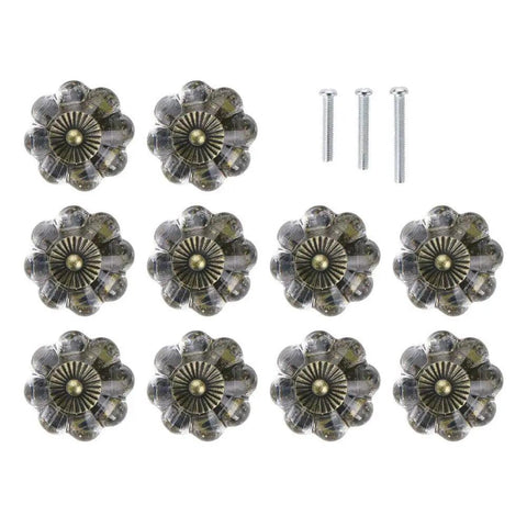 Clear Acrylic Pumpkin Cabinet Knobs Set Of 10 Dope Vintage Decorative Drawer Pull Handles for doors with screws