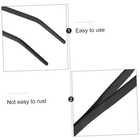 Happyyami feeder tweezers, stainless steel with long handle, black finish for deep-water feeding (set of 2)