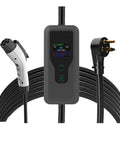 Roadtrip Ready Portable Charging Cable Seven Kilowatt 32 Amp Electric Vehicle Mobile Evse close-up of charging handle and plug
