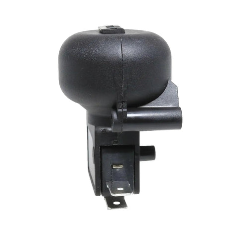 Side view of Anti Tilt Dump Switch for Patio Heaters, 125V to 250V AC, 16A, with two terminals, ABS body, silver alloy contacts.