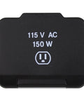 Heavy Duty Inverter Power Outlet Plug That Just Slides Right Into Your Console For A No Sweat Upgrade On Your Daily Grind Or Road Trip Setup Compatible With Chrysler Pacifica Dodge Durango Jeep Grand Cherokee Ram 1500, black power plug with voltage and wattage printed.