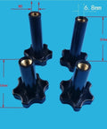 Real Deal M8 Plastic Screw Nuts For Soft Serve Ice Cream Machines Black Nylon Fasteners showing four black lock nuts with dimensions.