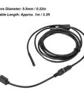 Coiled USB Endoscope Camera For Tough Industrial Inspections, 5.5mm Lens, 1/9 Inch Sensor, 1 Meter Cable, 70 Degree Viewing Angle