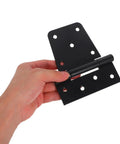 Hand holding a Heavy Duty 3.5 Inch Black Weld On Gate Hinge for Fence Gate Hardware, Built For Barn Doors and Outdoor Sheds, Rugged Durable Finish