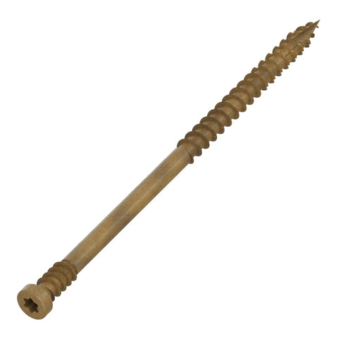 Finish Trim Screws No 7 By 3 In T10 Trim Head With Sawtooth Point And Underhead Threads In Tan Quik Guard Exterior Grade For Fast Start