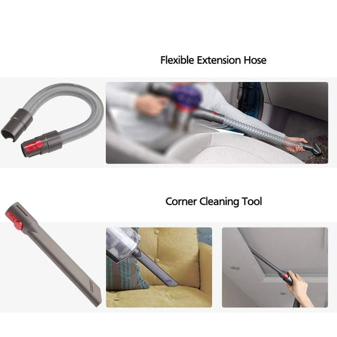 Cordless vacuum attachment kit showing hose and crevice tools from Must Have Attachment Kit For Cordless Vacuum Cleaners Compatible With Gen5 Detect V15 V12 V8 V11 V10 V7 Absolute Outsize Cyclones Plus Animal Tool Bundle With Replacement Brushes And Crevice And Dusting Tools
