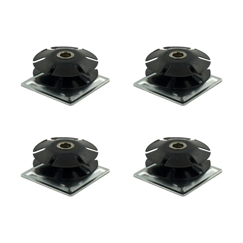 Double Star Threaded Caster Insert In Heat Treated Steel Fits 2 Inch Square Tube 16-18 Gauge With 3/8-16 Thread Pack Of 4