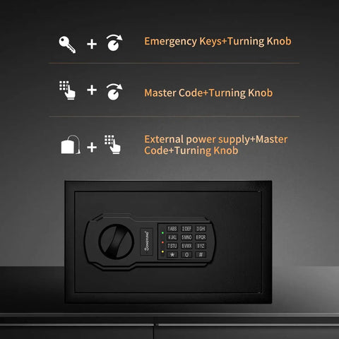 Fire Resistant Safe Box With Fireproof Waterproof Bag And Sensor Light 0.4 Cubic Feet Money Safe Electronic Digital Security Safe