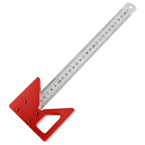 Boss Grade Circle Center Finder Tool For Woodworking And Carpentry Features Adjustable Ruler Plus Secure Locking Screw to easily mark precise angles.