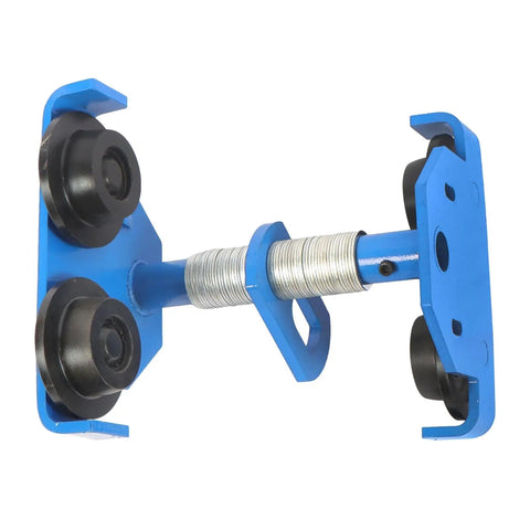 Heavy Duty Workhorse Manual Trolley For I Beam 2200 Lb Capacity With Dual Wheels Adjustable Flange 65 to 190mm Blue Finish