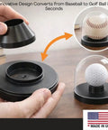 Baseball And Golf Ball Display Case With Clear Dome, Convertible Ball Holder For Baseballs Or Golf Balls, Removable Insert Design For Quick Swap, Premium Desk And Shelf Display, Made In USA.