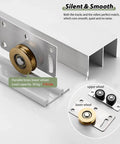 Bypass Sliding Door Hardware Kit For Closet And Cabinet Doors, Includes 36 48 60 72 100 Inch Pocket Track And Rollers