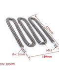 Straight Up Heavy Duty 220v Finned Heating Element Electric Fin Heater 220V 3000W with stainless steel coils.