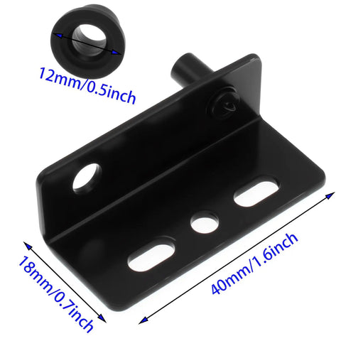 Heavy Duty Cabinet Pivot Hinges Concealed Hidden Door Hardware Smooth Swing Wooden Furniture Mount Built Tough Industrial Grade No Sweat Setup Straight Shot Install Kit With Screws And Caps - 40mm steel hinge with black finish detailed view.
