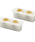 No Hassle Horizontal Sliding Window Rollers 2 Pack Heavy Duty Tandem Track Assemblies with solid brass wheels in white plastic housing.