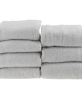 Stack of Virgin Terry Cotton Towels White 40 Inch Long 20 Inch Wide Box Pack 5 Lb Absorbent Bath Towels Medium Lint Soft Durable.
