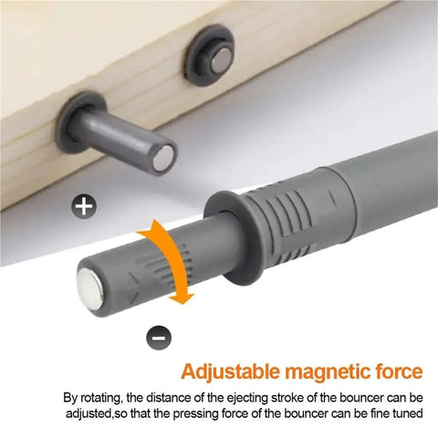 Adjustable Two Pack Magnetic Cabinet Latches For Cupboard Drawers Invisible Quiet Closer With Touch Stop Damper