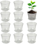 Reusable Flexible Seedling Pots Set Of 10 With Drip Tray, Durable PET Plant Starters For Outdoor Garden, Easy Transplanting And Potting