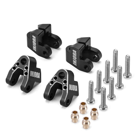Heavy Duty Aluminum Shock Mount Height Lift Kit For 1/18 RC Crawler TRX4M Defender Bronco Upgrade Black CNC Machined and bolts