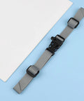 Adjustable Chest Strap For Backpacks With Quick Release Buckle, Durable Nylon Fastener, Outdoor Shoulder Strap, Grey on blue background
