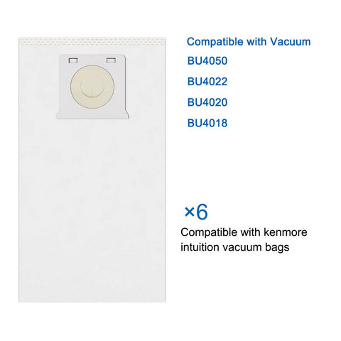 IB600 Vacuum Bags For Intuition Upright Bagged Vacuum Lift-Up Cleaner 6 Pack Compatible With BU4050 BU4022 BU4020 BU4018 Premium HEPA