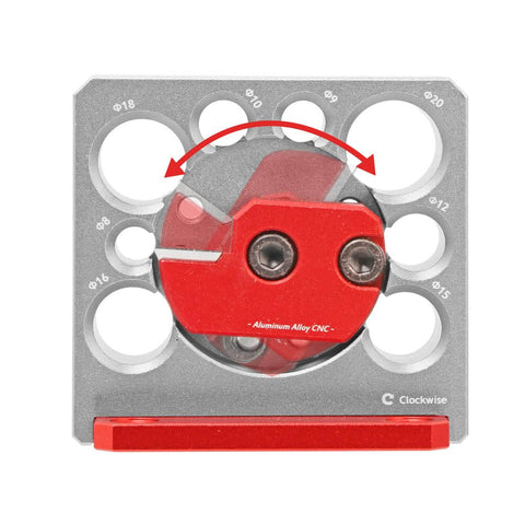 Front view of Adjustable Dowel Maker Jig for Drill Milling 8 To 20 Mm Holes, Aluminum Alloy Woodworking Tool With Carbide Blade